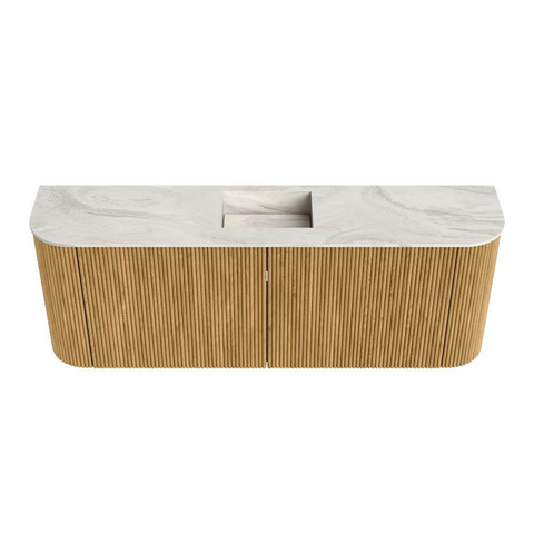 Mondiaz JOYA-DLUX 113.2cm toiletmeubel - ronding links en rechts kleur Oak - Wastafel FAYE positie Midden 1 kraangat kleur Ostra. SW1422347