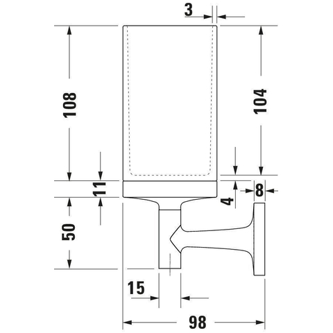 Duravit Starck T Tandenborstelhouder - matglas - hoogglans chroom SW297092