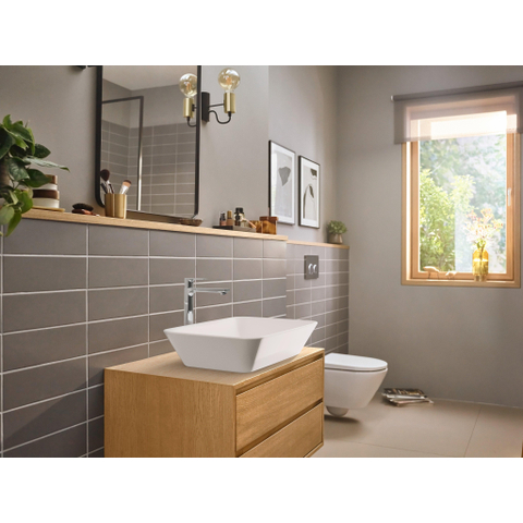 Hansgrohe Rebris e 1 greeps wastafelkraan - 240 - coolstart - voor waskommen - met trekwaste - hoogglans chroom SW796363