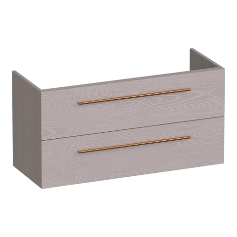 BRAUER Trust wastafelonderkast ondiep 100 excl. opbouwgrepen 2 softclose lades en 1 sifon uitsparing - Timber Greige SHOWROOMMODEL SHOW26599