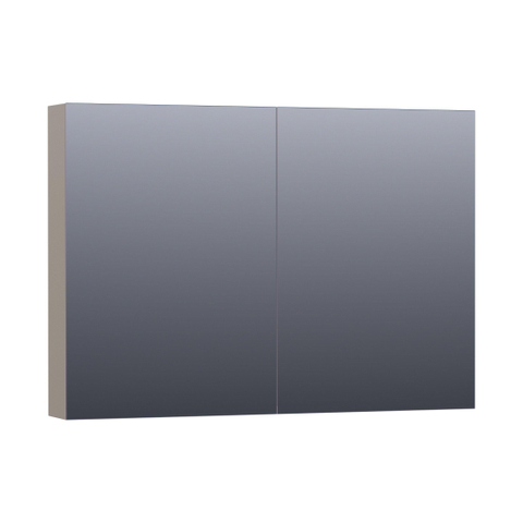 Saniclass Dual Spiegelkast - 100x70x15cm - 2 links- rechtsdraaiende spiegeldeur - MDF - mat taupe SW371704