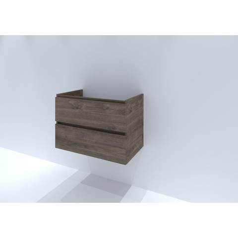 H&R Badmeubelen Infinity Wastafelonderkast - 80x44.8x55cm - 2 lades - greeploos - espresso SW529925