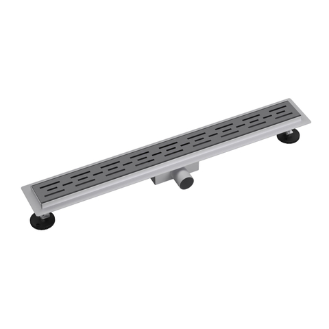 Fortifura Galeria douchegoot - 70cm - met rooster - met vloerflens - PVD - geborsteld gunmetal (antraciet) SW767435