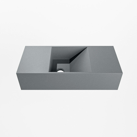MONDIAZ TYNE lave-mains - 50x23x12cm - vasque gauche - sans trou robinet - plata (argent) SW1026132