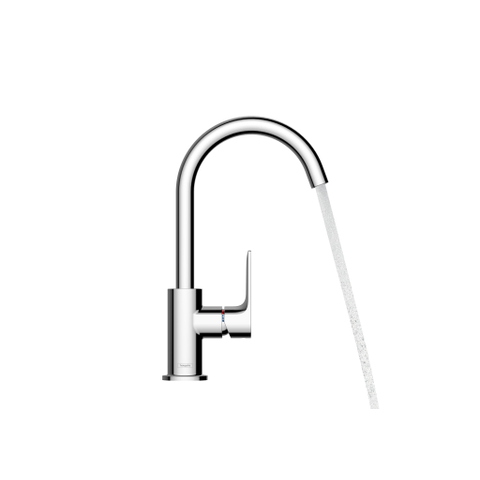 Hansgrohe Rebris e 1-gats wastafelkraan - 210 met draaibare uitloop - met waste - hoogglans chroom SW796350