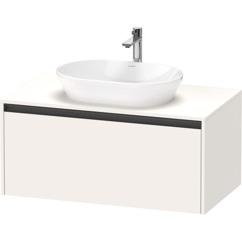 Duravit Ketho.2 Wastafelonderbouwkast - inclusief consoleplaat - met 1 lade - 100x55x45.9cm - met handgreep antraciet - wit supermat SW772739