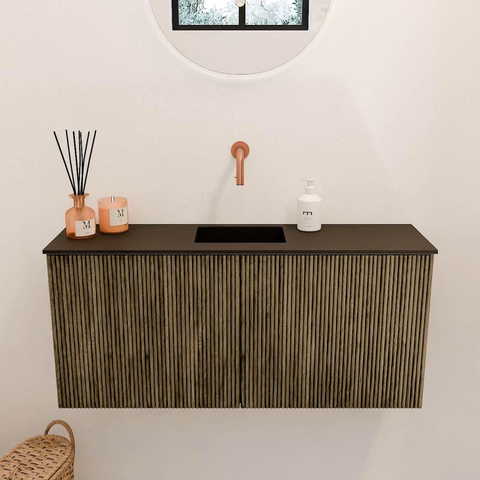 Mondiaz JOYA 90cm meuble de toilette - couleur Dusk - Vasque FAYE position Milieu Sans trou de robinet couleur Urban SW1421647