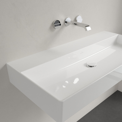Villeroy & Boch memento 2.0 wastafel onderzijde - geslepen - 100x47cm - zonder overloop - zonder kraangat - White Alpine (glans wit) SW358454
