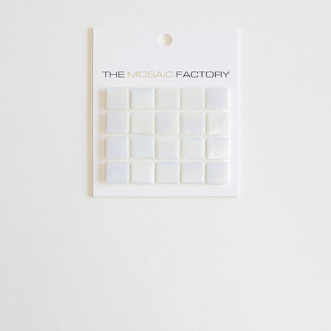 ÉCHANTILLON The Mosaic Factory Amsterdam carreau mosaïque 2x2x0.4cm pour mur et sol pour intérieur et extérieur carré Verre Off white SW861934