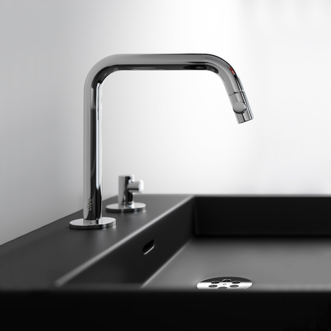 Clou Wash Me wastafel 90x42cm zonder plug Keramiek Zwart mat SW9257