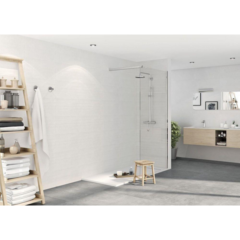 SAMPLE Terravito Urbano wand- en vloertegel - 30x60cm - 9mm - Rechthoek - Betonlook - Wit mat SW736294