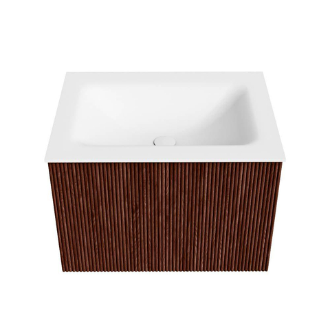 Mondiaz KURVE Badkamermeubelset - 60x46x40cm - 1 lade - wastafel solid surface - midden - 1 kraangat - Ruby SW1416117
