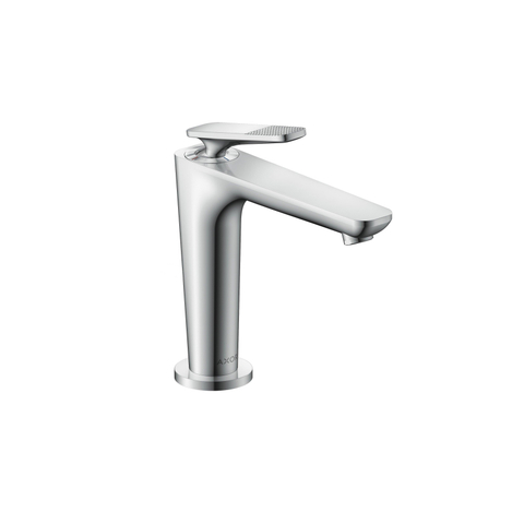 Hansgrohe Axor citterio c 1-gats wastafelkraan - 125 - coolstart - met afvoerplug - met cubic cut - voorsprong 13.5cm - chroom (zwart) SW1152028
