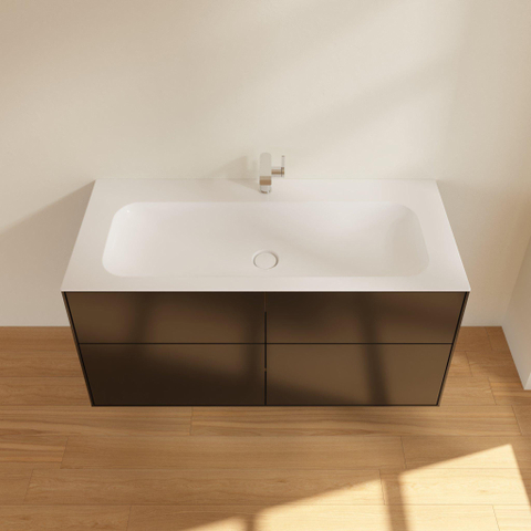 Villeroy & Boch finion wastafelonderkast - 119.6x59.1cm - 4 lades - mat zwart SW479479
