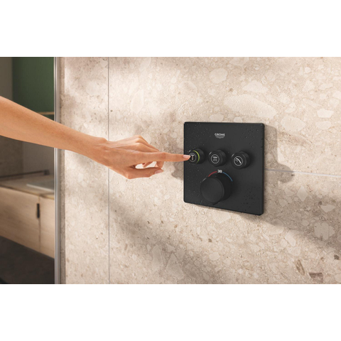 GROHE Grohtherm SmartControl afbouwdeel - vierkant - thermostatisch - 3 functies - mat zwart SW1477730