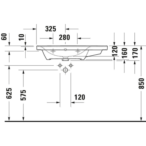 Duravit D-neo Wastafel - 80x48cm - zonder kraangat - met overloop - wit SW640392