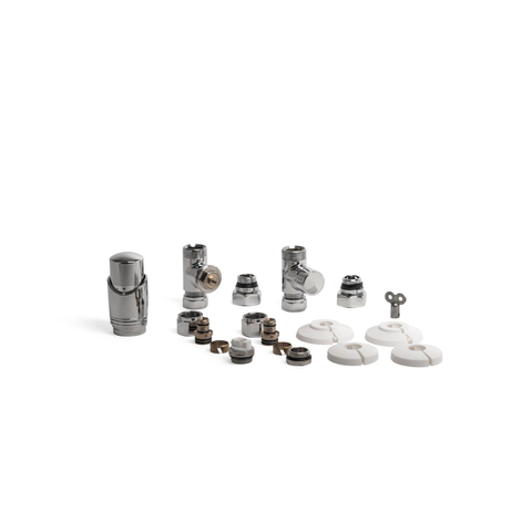Wiesbaden Riko luxe thermostatische radiator aansluitset recht OUTLET STORE14535