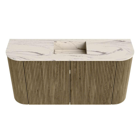 Mondiaz JOYA-DLUX Meuble de salle de bains 83.2cm - arrondis gauche et droite couleur Dusk - Vasque FAYE position Milieu 1 trou de robinet couleur Nata SW1425945