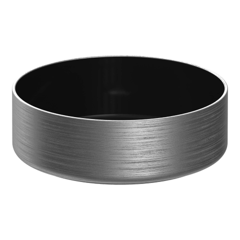 BRAUER Circle Vasque à poser 36x36x12cm sans trop-plein rond céramique Mat Black Silver SW721044