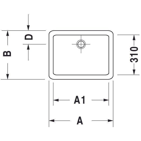 Duravit Vero opzetwastafel 60x38 cm. z/overl. wit 0308390