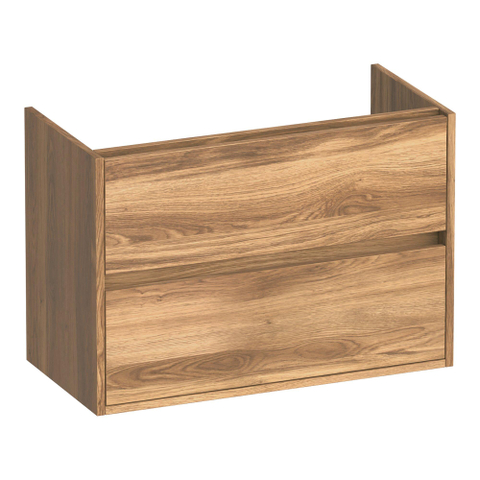 BRAUER Adore meuble sous-lavabo peu profond - 80x39x55cm - 2 tiroirs à fermeture douce - sans poignée - 1 découpe pour siphon - Honey SW1198448