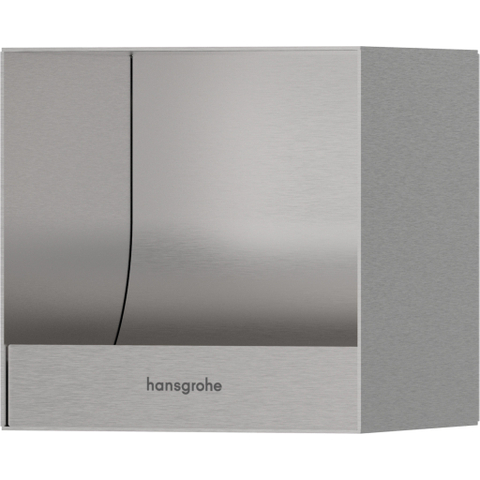 Hansgrohe XtraStoris Original Toiletrolhouder - 15x15x14cm - brushed stainless steel SW1590295