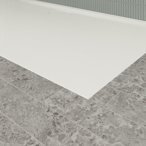 Villeroy & Boch Ecora douchebak - 160x90x3.5cm - afvoer lange zijde - white alpine (wit) SW1558884