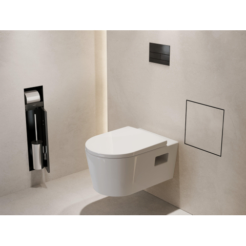 Hansgrohe XtraStoris Rock Poubelle - 30x30x10cm - porte carrelable - noir mat SW1590313