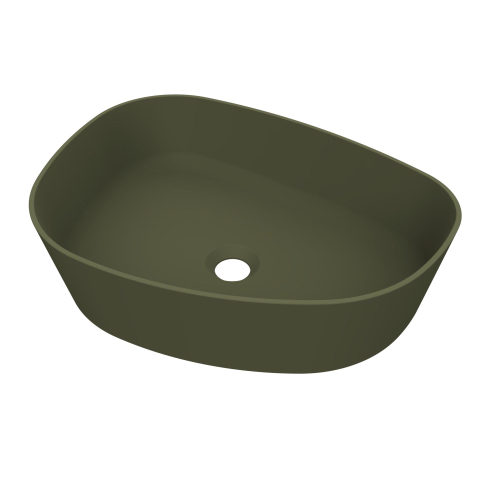 Arcqua Rocker Waskom - opbouw - organisch - links - 50x37cm - mat groen SW976315