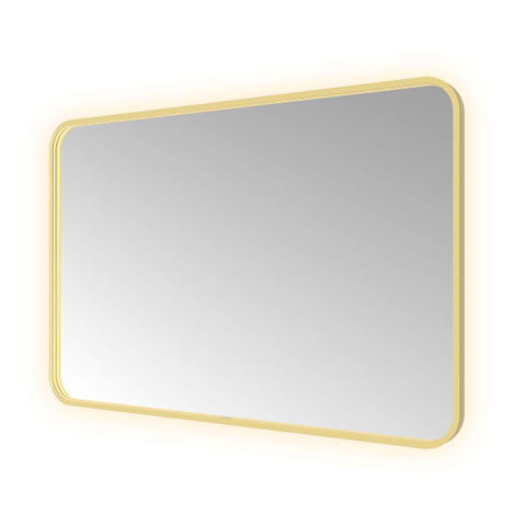 Hotbath &MORE Spiegel - 120x80cm - direct en indirect LED - color changing - spiegelverwarming - met afstandsbediening - PVD - geborsteld messing goud SW1246072