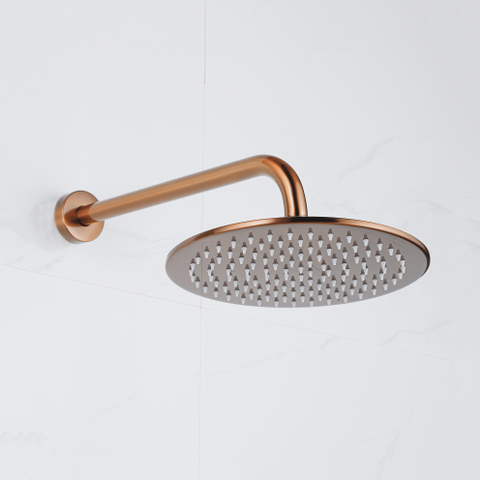 Fortifura Calvi Hoofddouche 25cm rond - 7mm - PVD - geborsteld koper SW970041
