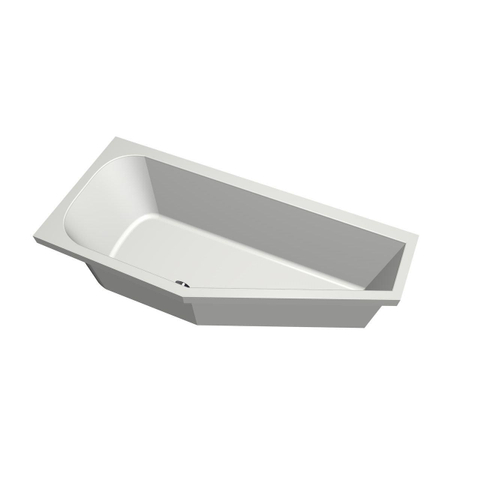 Xenz Lagoon Baignoire d'angle - 160x75x48 - bonde centrale - gauche - compact - acrylique - blanc SW102948
