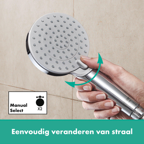 Hansgrohe Vernis Blend Badset Vario - ecosmart - met doucheslang - 160 cm - hoogglans chroom SW651631