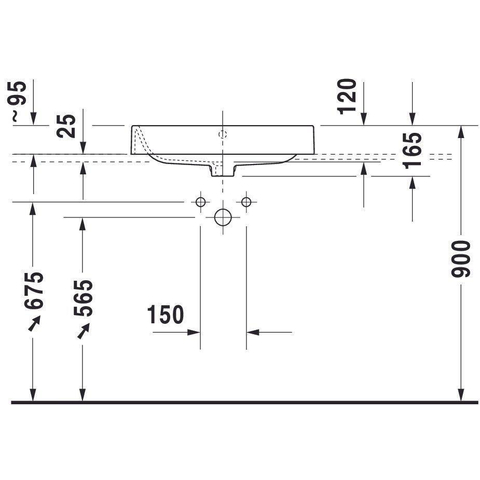 Duravit Happy D.2 Opzetwastafel - 60x40cm - zonder kraangat - met overloop - glans wit SW68369