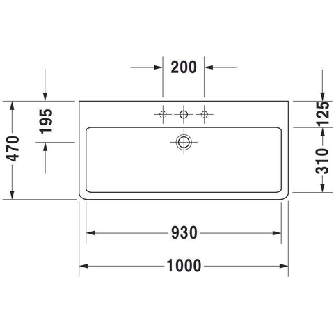Duravit Vero Wastafel - met kraangat - met overloop - 100x47cm - wit 0305315