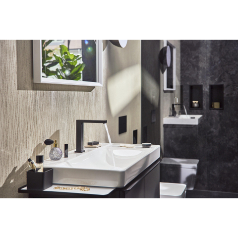 Hansgrohe Tecturis E Wastafelmengkraan - push to open plug - 15.8cm uitloop - coolstart - mat zwart SW918665