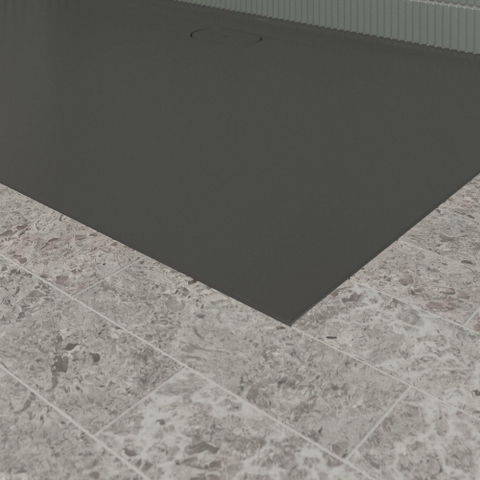 Villeroy & Boch Ecora douchebak - 160x100x3.5cm - afvoer lange zijde - anthracite (antraciet) SW1558987