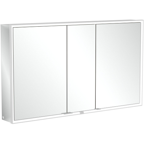 Villeroy & Boch My View Now My view spiegelkast - 130x75cm - 3 deuren - 2 contactdoos LED - zilver SW641566