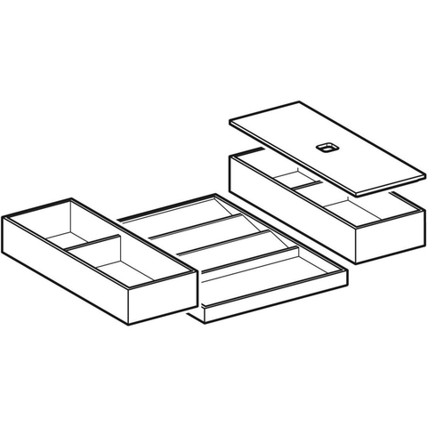Geberit set lade-indelers bovenste la - 60cm lava-bamboe - lava bamboe antraciet SW681454