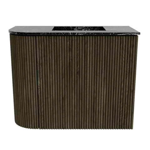 Mondiaz JOYA-DLUX Meuble de toilette 51,6cm - arrondi gauche couleur Shadow - Vasque FAYE position droite Sans trou de robinet couleur Lava SW1422855
