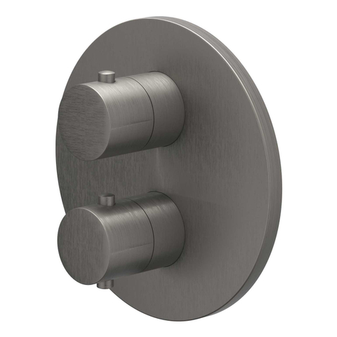 IVY Bond ensemble de douche pluie encastré – douche de tête slim Ø 30 cm – bras de plafond 30 cm – douchette bâton – barre de douche 80 cm – metal noir brossé SW1032748