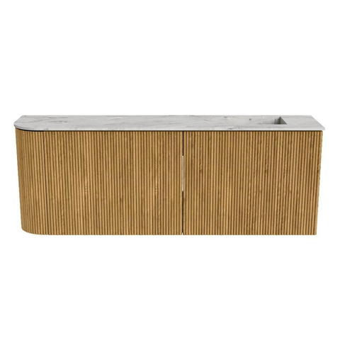 Mondiaz JOYA-DLUX 111.6cm toiletmeubel - ronding links kleur Oak - Wastafel FAYE positie Rechts Zonder kraangat kleur Glace. SW1422025