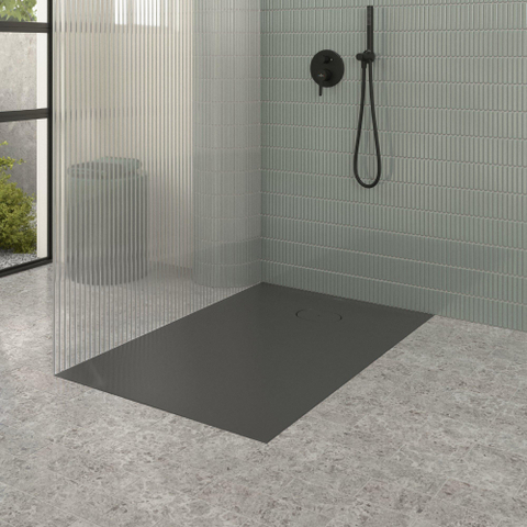Villeroy & Boch Ecora douchebak - 120x80x3.5cm - afvoer korte zijde - anthracite (antraciet) SW1558996