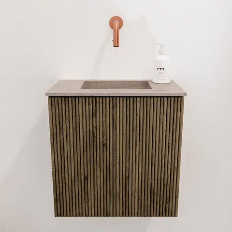 Mondiaz JOYA-DLUX Meuble de salle de bains 40cm - couleur Dusk - Vasque FAYE position Milieu Sans trou de robinet couleur Saba SW1426037