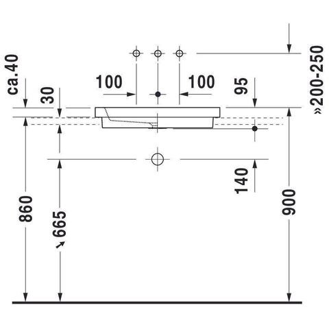 Duravit 2nd floor Opbouwwastafel - zonder overloop - zonder kraanvlak - 58x41.5cm - met wondergliss - wit 0290364