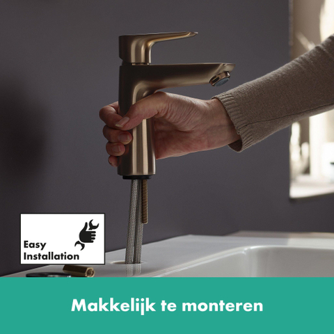 Hansgrohe Talis e 1 greeps wastafelkraan - 110 PopUp - trekwaste - geborsteld brons SW358784