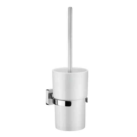 Smedbo Ice Toiletborstelhouder - open - wandmodel - chroom/porselein SHOWROOMMODEL SHOW25589