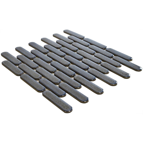 The Mosaic Factory Sevilla mozaïektegel - 30x30cm - 6mm - ovaal - glans grey-blue speckle (blauw) SW716261