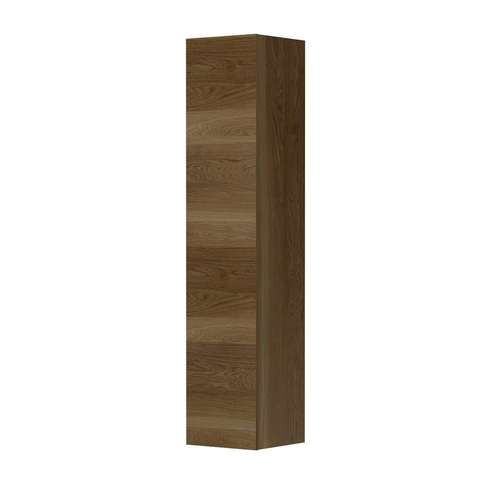 INK Badkamerkast - 35x36.7x169cm - 1 deur - Links en rechtsdraaiend - greeploos - massief eiken - ash grey OUTLETSTORE STORE44835