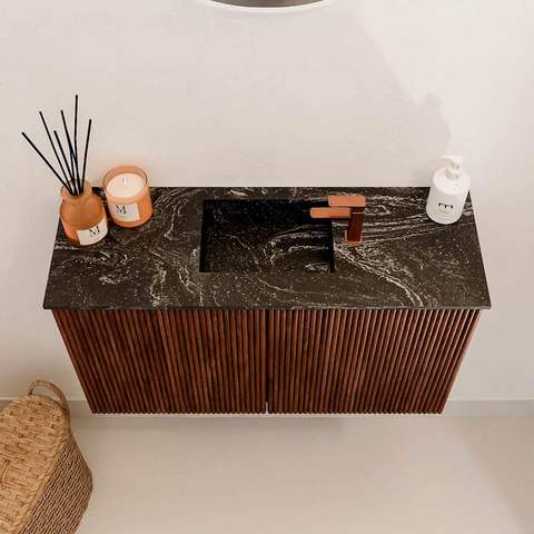 Mondiaz JOYA-DLUX 70cm toiletmeubel - kleur Ruby - Wastafel FAYE positie Midden 1 kraangat kleur Lava. SW1423624